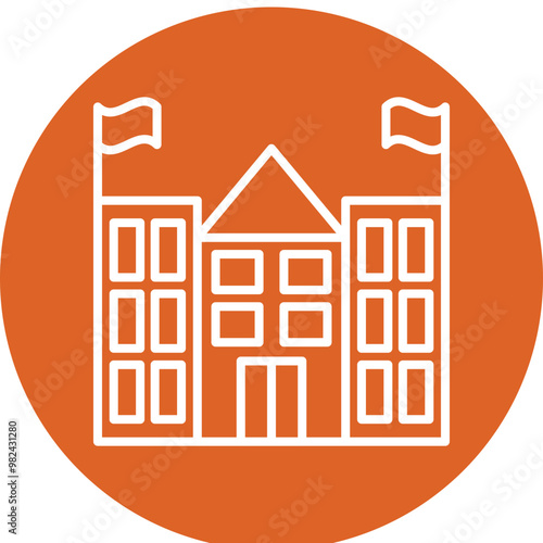 Embassy line circle icon