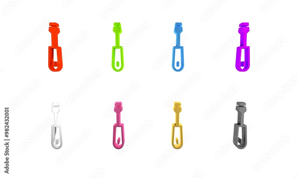 Colorful Screwdriver icon isolated on white background. Service tool symbol. Minimalism concept. 3D render illustration Colorful Screwdriver icon isolated on white background. Service tool symbol. Minimalism concept. 3D render illustration