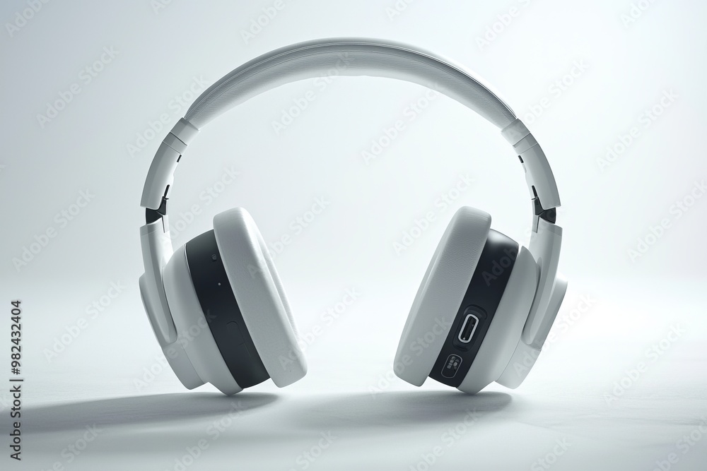 Modern Wireless Headphone Mockup Isolated created with Generative AI Modern Wireless Headphone Mockup Isolated created with Generative AI