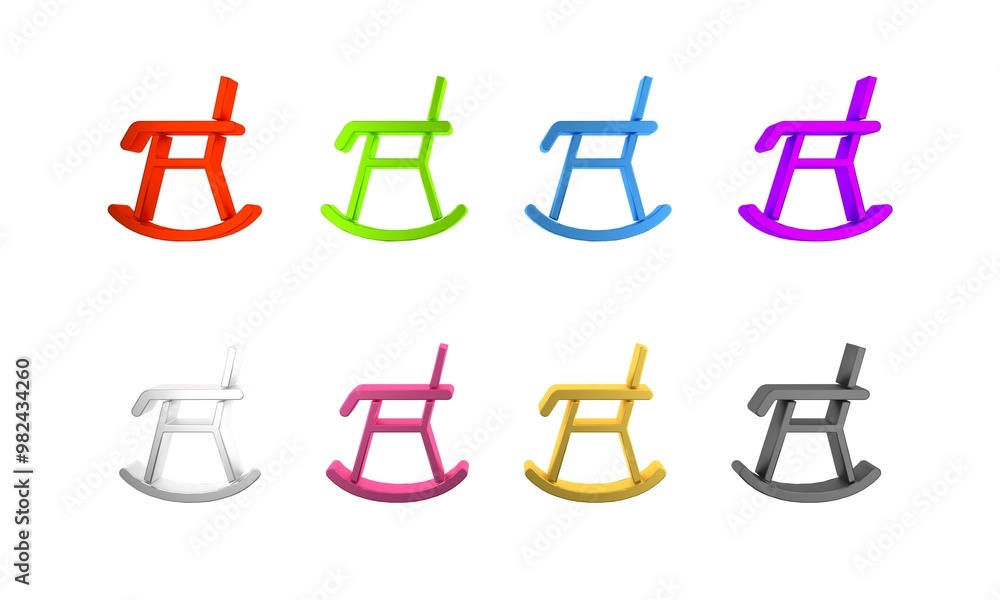 Fototapeta premium Colorful Armchair icon isolated on white background. Minimalism concept. 3D render illustration