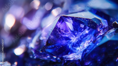 Vivid tanzanite close-up wi...