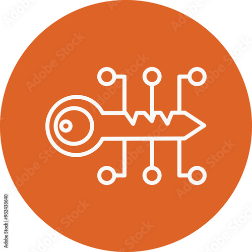Key decoder line circle icon