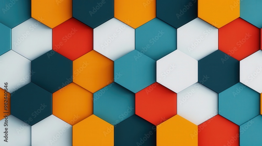 Bold Hexagonal Geometry, an eye-catching abstract design featuring a vibrant hexagonal pattern, exuding a futuristic and stylish aesthetic, perfect for modern artistic expressions. Bold Hexagonal Geometry, an eye-catching abstract design featuring a vibrant hexagonal pattern, exuding a futuristic and stylish aesthetic, perfect for modern artistic expressions.