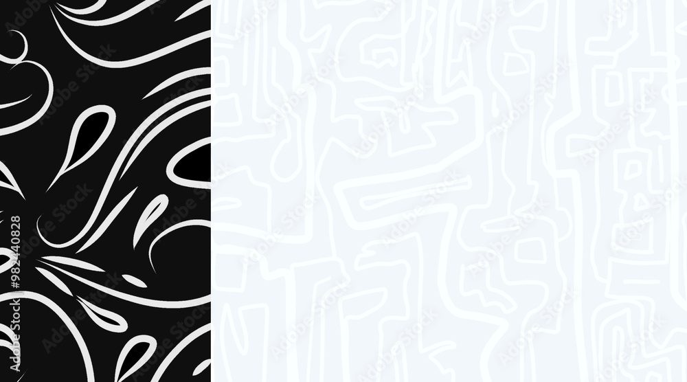 Obraz premium black and white seamless pattern