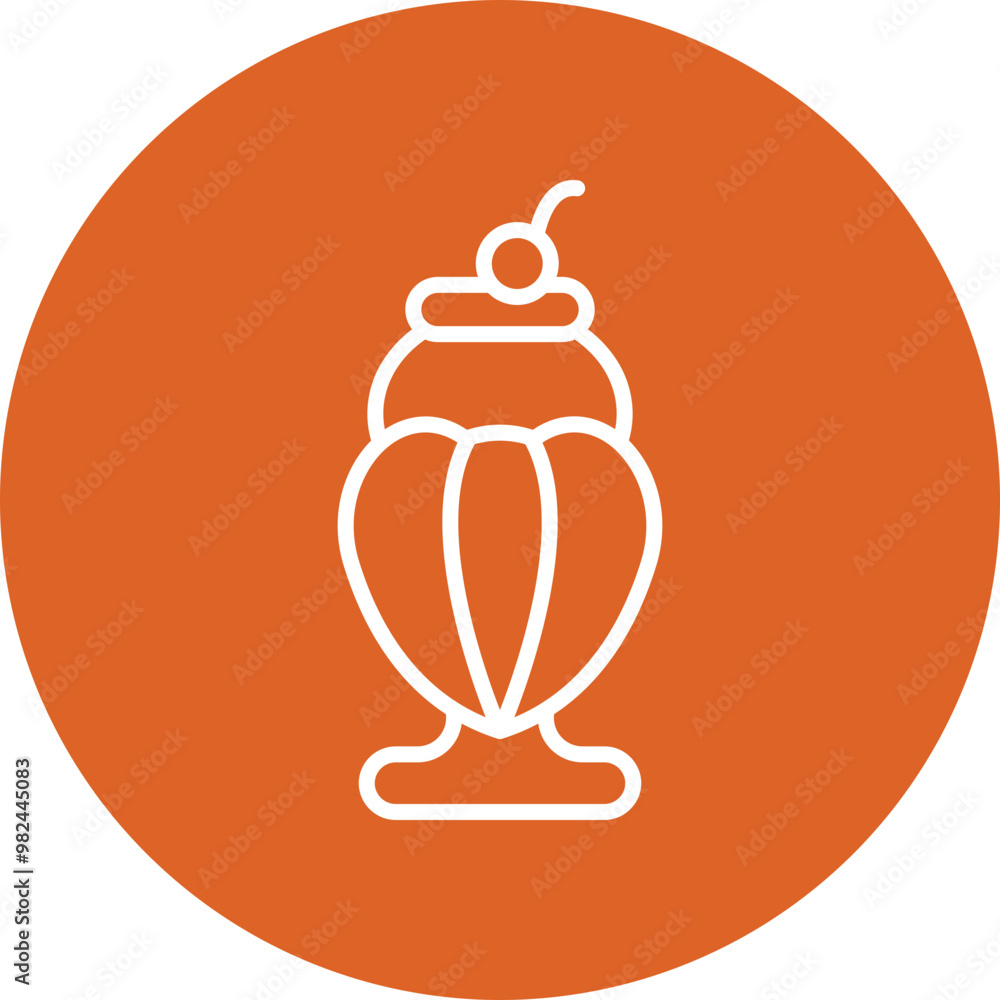 Sundae line circle icon Sundae line circle icon