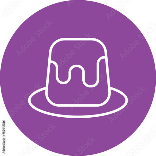 Pudding line circle icon