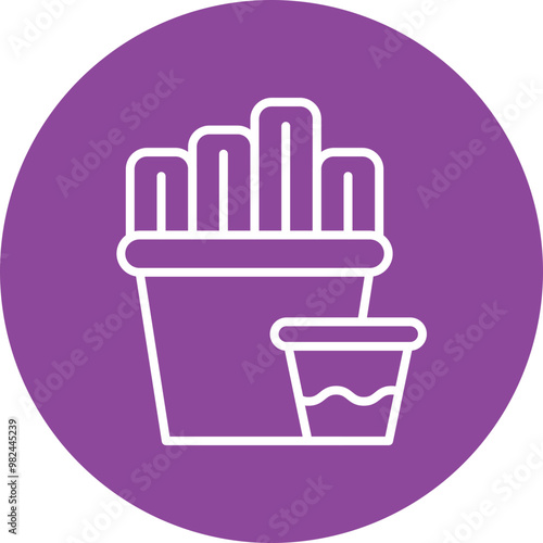 Churros line circle icon