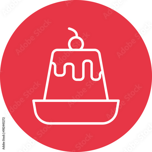 Custard line circle icon