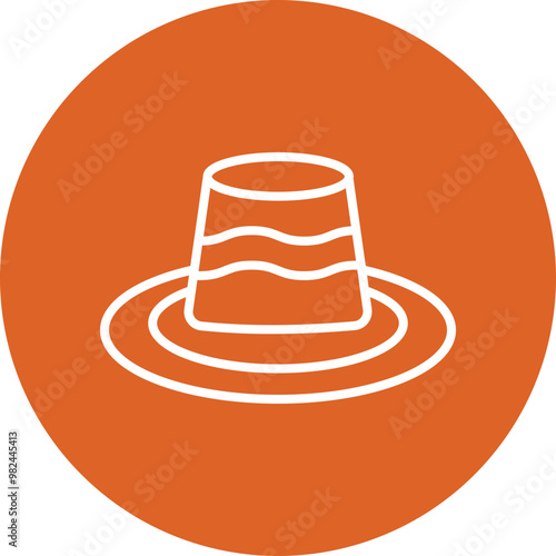 Flan line circle icon