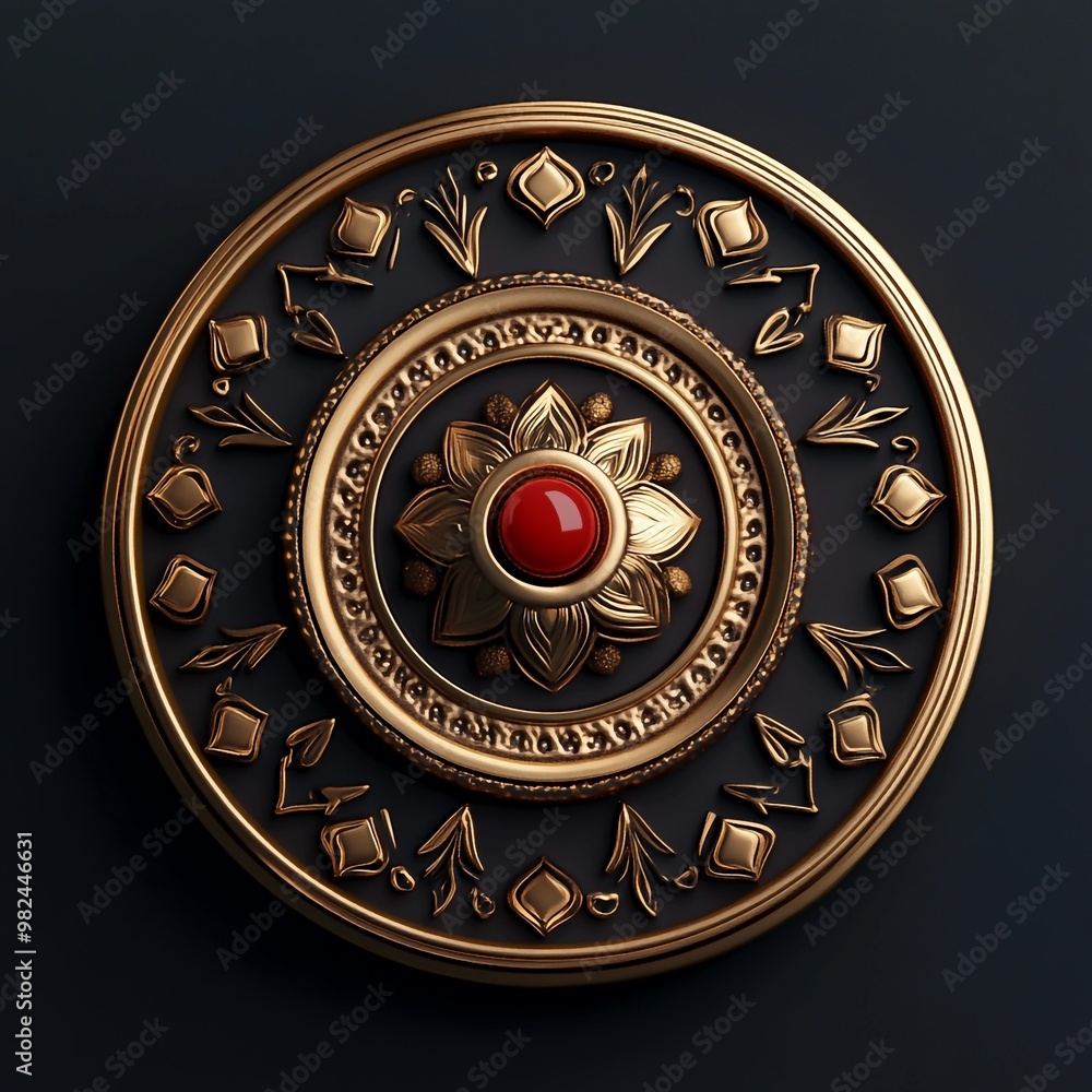 3D Icon: Plate for Holding Pooja Ritual Items Illustration Logo 3D Icon: Plate for Holding Pooja Ritual Items Illustration Logo