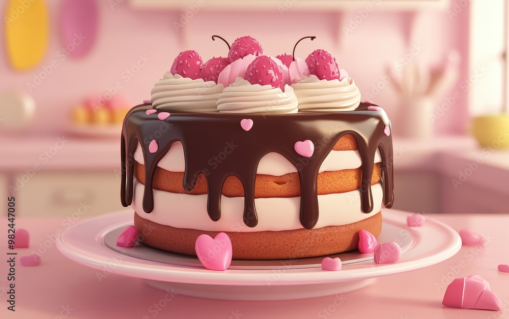clean and beauty modern tasty 3d cartoon cake clean and beauty modern tasty 3d cartoon cake