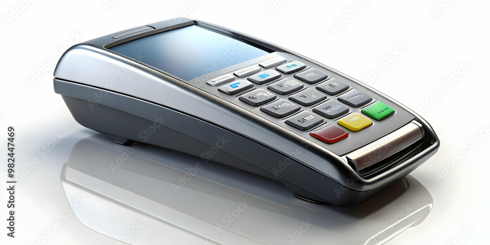 3D Glossy Payment Terminal Background with Reflections: Modern Fintech Icon on White, Ideal for E-commerce and Digital Payment Ads 3D Glossy Payment Terminal Background with Reflections: Modern Fintech Icon on White, Ideal for E-commerce and Digital Payment Ads
