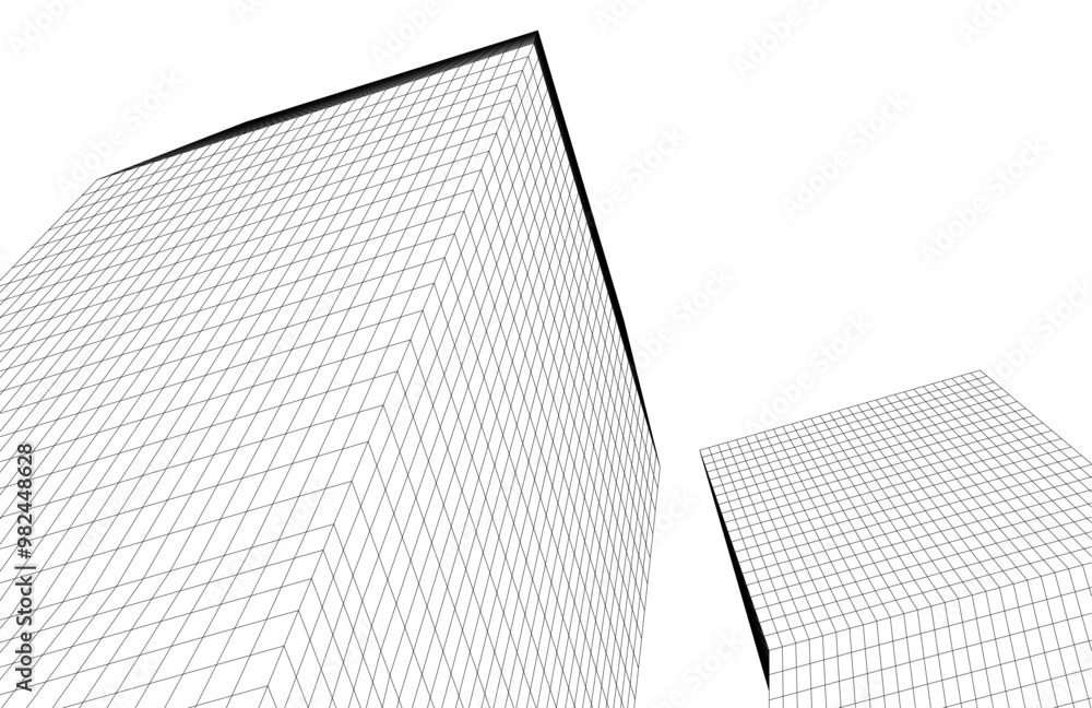 Fototapeta premium Architectural drawing digital backgroud 3d rendering