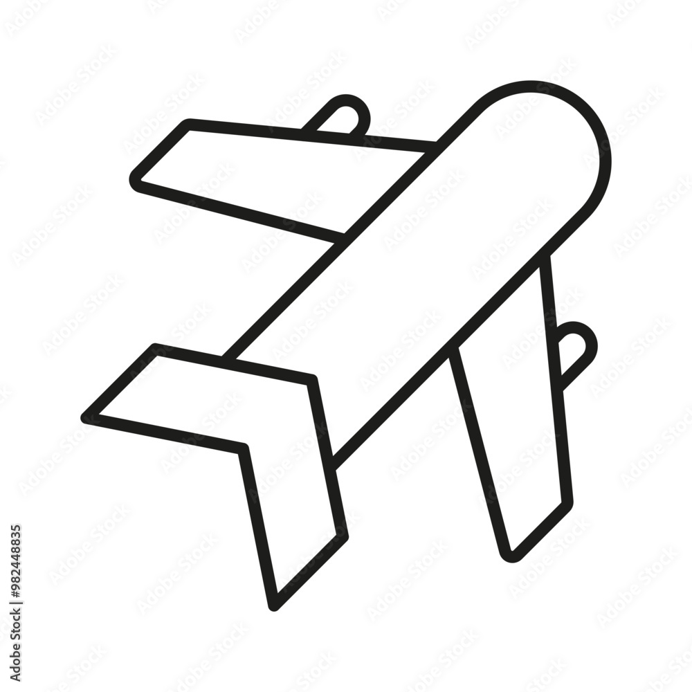 Airplane line icon editable stroke airport symbol vector clipart Airplane line icon editable stroke airport symbol vector clipart