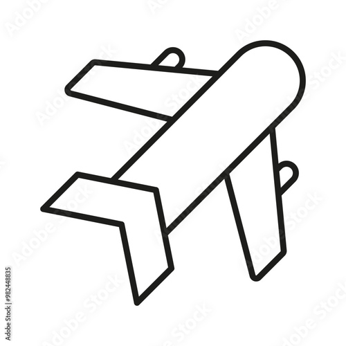 Airplane line icon editable stroke airport symbol vector clipart