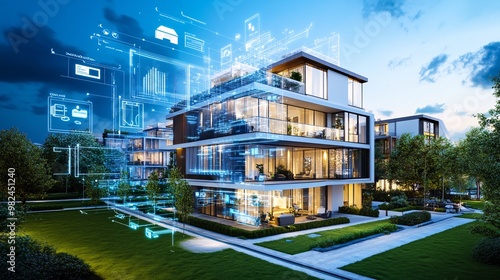 Smart Home Technology Concept with Modern Architecture.