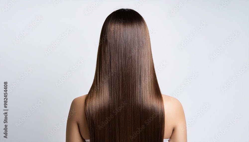 Naklejka premium ストレートヘアの女性の後ろ姿