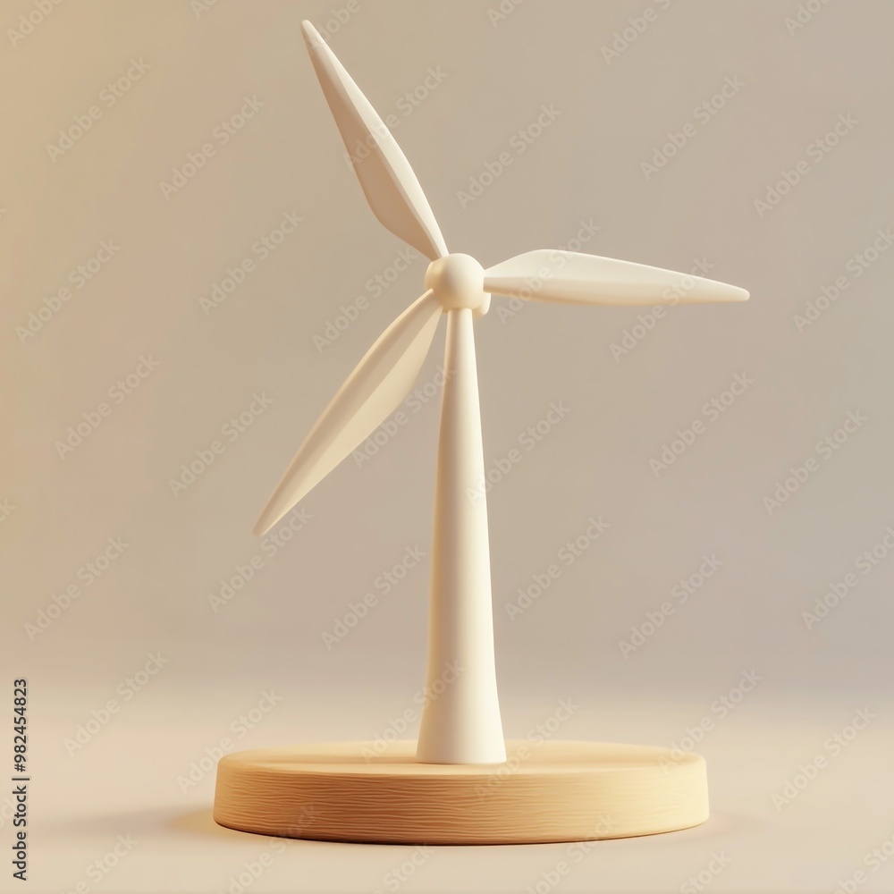 3D Icon: Single Turbine for Generating Wind Energy Illustration Logo 3D Icon: Single Turbine for Generating Wind Energy Illustration Logo