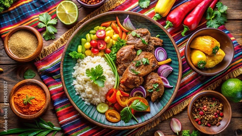 Wallpaper Mural Experience the authentic taste of traditional Peruvian cuy, artfully arranged with colorful garnishes and fresh Torontodigital.ca