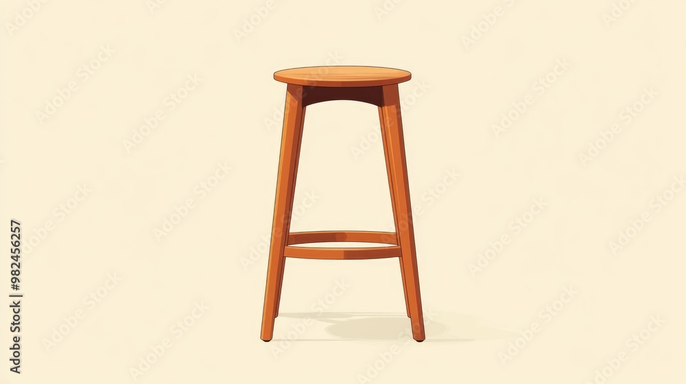 Flat 2D Design of a Bar Stool Flat 2D Design of a Bar Stool