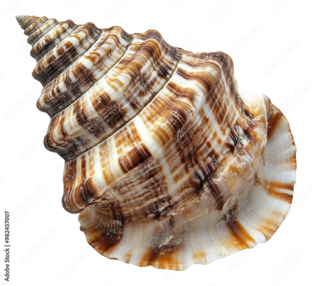 PNG Spiral shell with vibrant natural patterns PNG Spiral shell with vibrant natural patterns