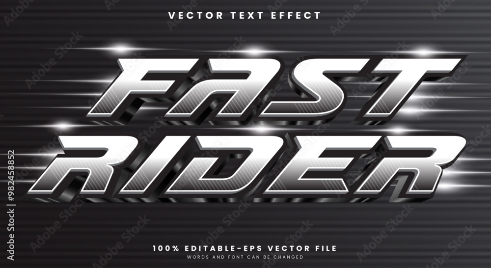 Obraz premium Fast Rider editable text effect Template with Racing style Theme