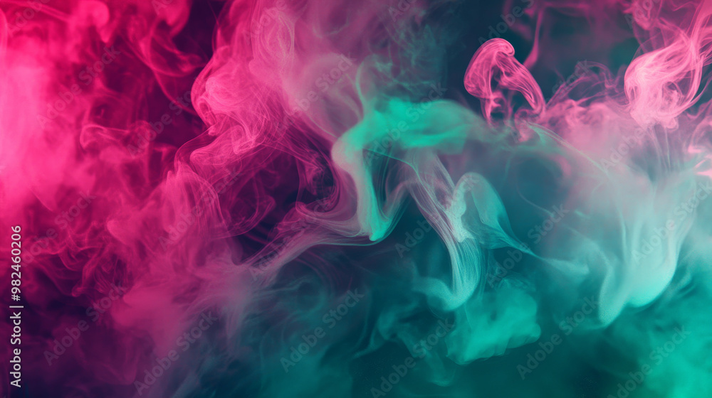 Bright, swirling smoke in shades of neon pink and electric green forms bold, energetic shapes, creating a striking abstract background with vibrant colors. Bright, swirling smoke in shades of neon pink and electric green forms bold, energetic shapes, creating a striking abstract background with vibrant colors.