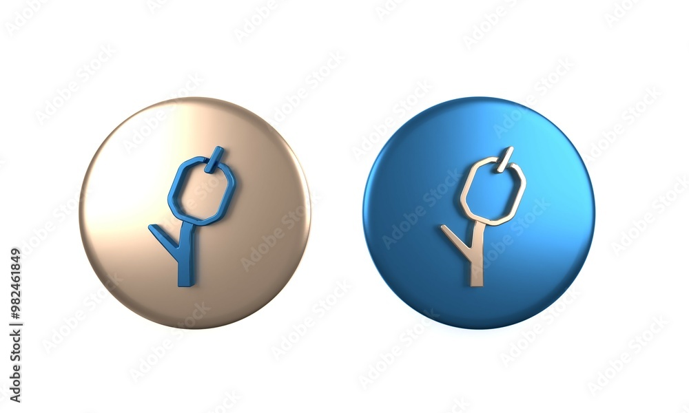 Colorful Marshmallow on stick icon isolated on white background. Circle button. 3D render illustration Colorful Marshmallow on stick icon isolated on white background. Circle button. 3D render illustration