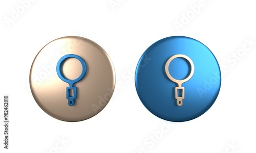 Wallpaper Mural Colorful Magnifying glass icon isolated on white background. Search, focus, zoom, business symbol. Circle button. 3D render illustration Torontodigital.ca