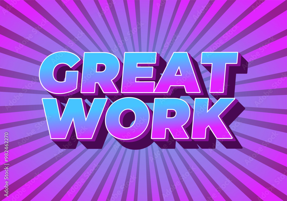 Great work. Text effect in 3D style with good colors Great work. Text effect in 3D style with good colors