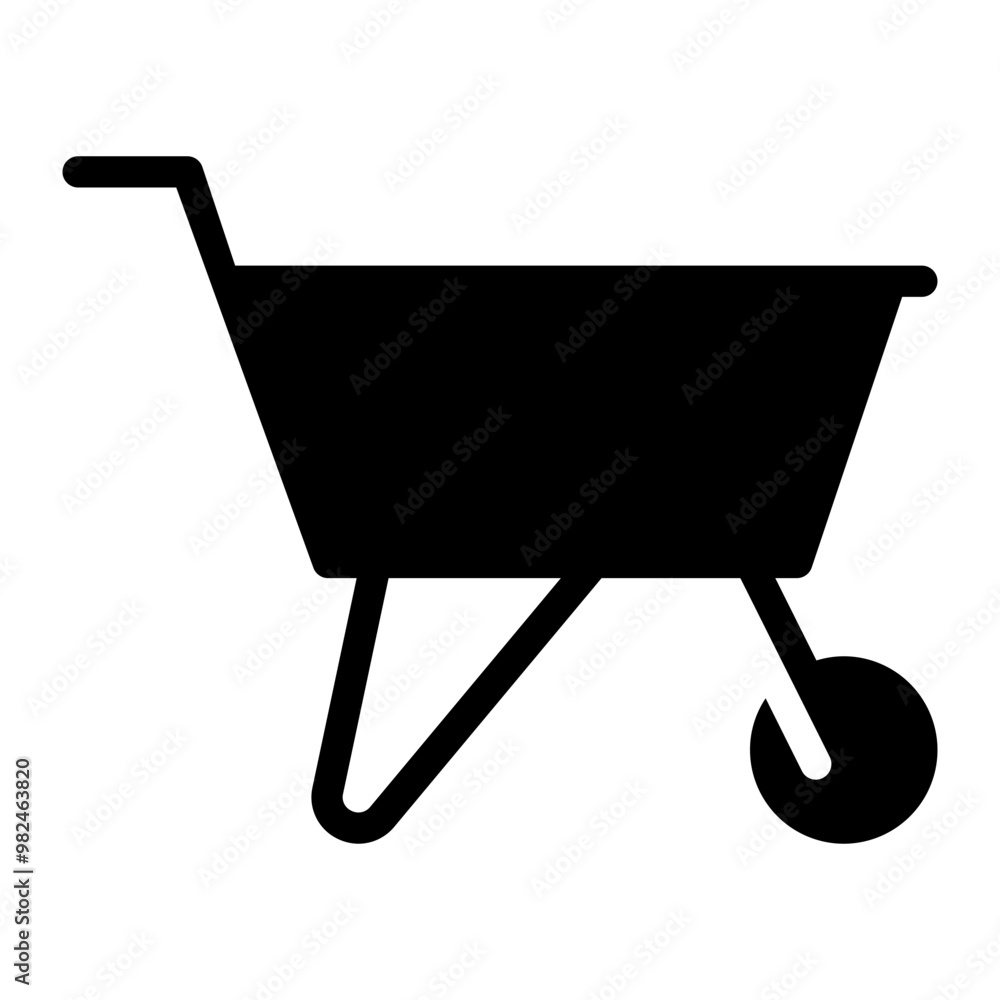 wheelbarrow glyph icon wheelbarrow glyph icon