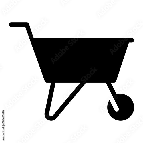 wheelbarrow glyph icon