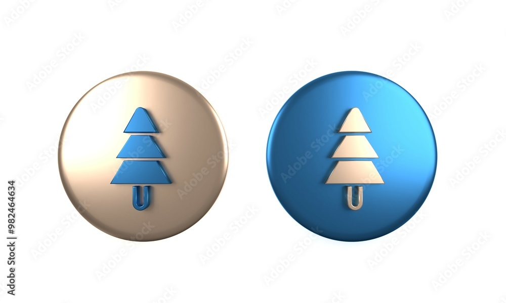 Fotografie Colorful Tree icon isolated on white background