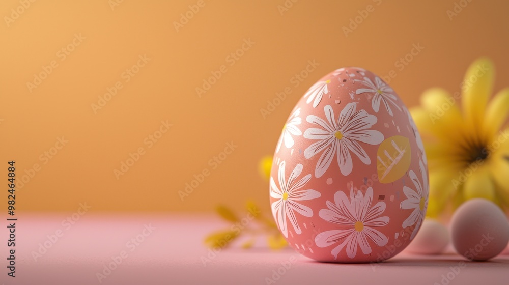 Easter Egg with Floral Design. Easter Egg with Floral Design.