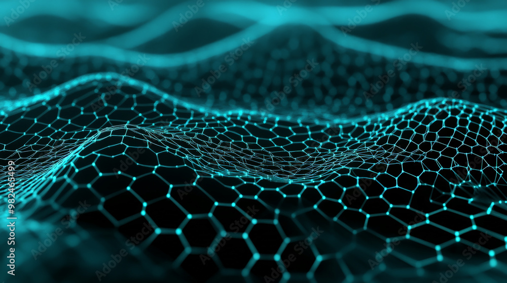 A smooth gradient background from teal to black, with hexagon patterns interconnected by bright, thin lines, symbolizing complex data networks. A smooth gradient background from teal to black, with hexagon patterns interconnected by bright, thin lines, symbolizing complex data networks.