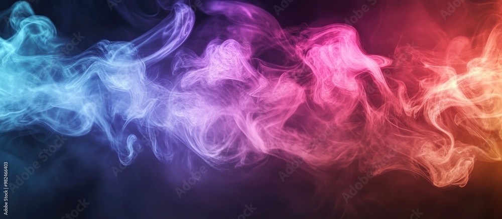 Vibrant multicolored smoke effect on a dark backdrop Vibrant multicolored smoke effect on a dark backdrop