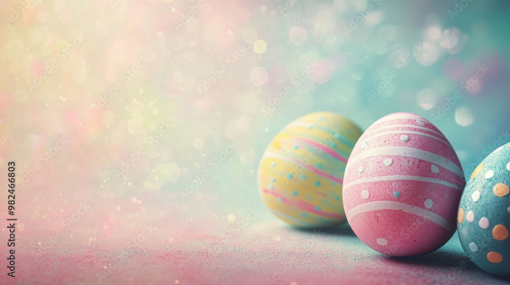 Fototapeta premium Easter Eggs on a Pastel Background.