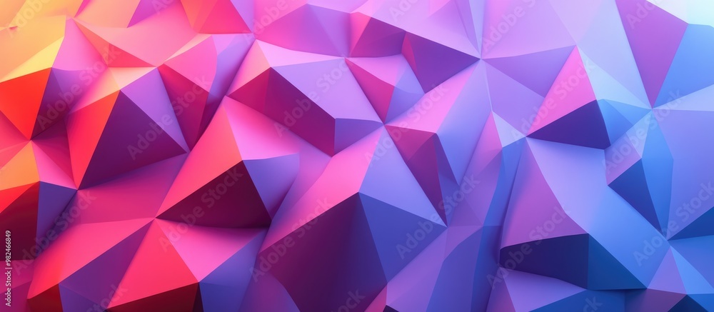 3D rendering of a low poly background featuring modern gradient colors in purple red and blue A creative geometric design showcasing polygons with a grid layout 3D rendering of a low poly background featuring modern gradient colors in purple red and blue A creative geometric design showcasing polygons with a grid layout