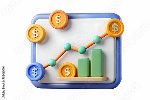 Wallpaper Mural Flat Border Frame with Dollar Signs & Financial Graphs for Business Success � Ideal for Economic Planning & Marketing Content Torontodigital.ca