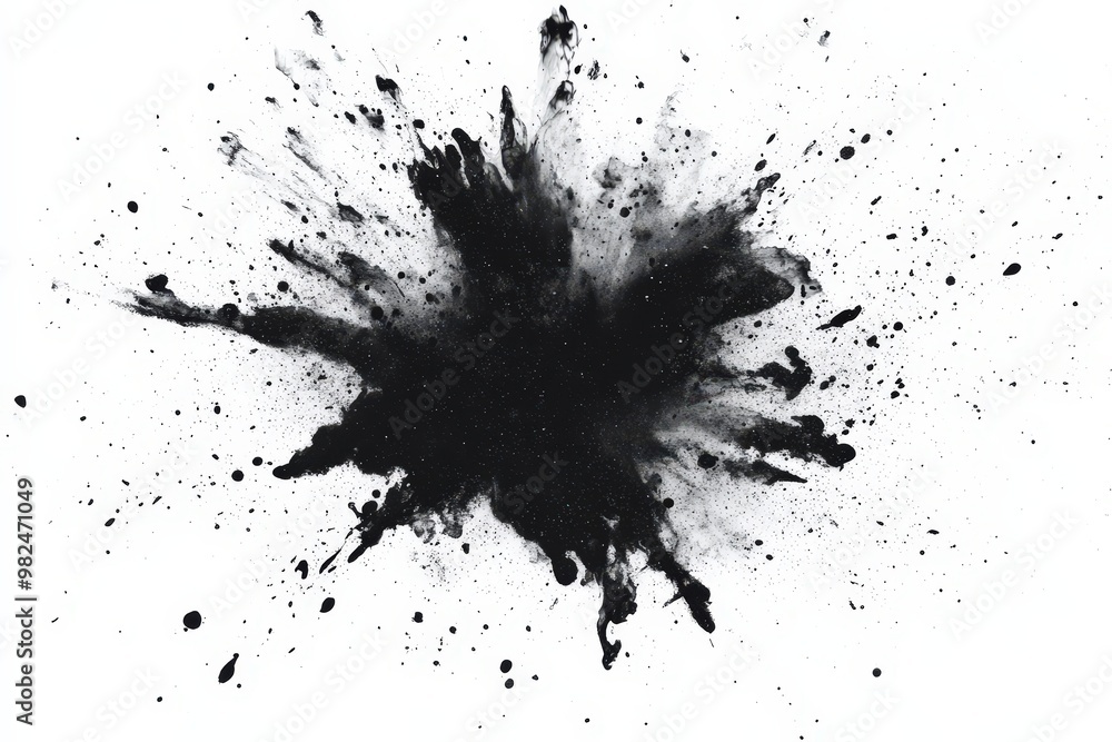Black Ink Splash on White Background Black Ink Splash on White Background