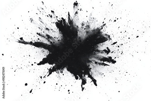 Black Ink Splash on White Background