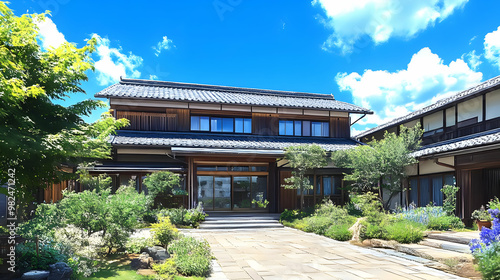 Traditional Japanese House with Garden