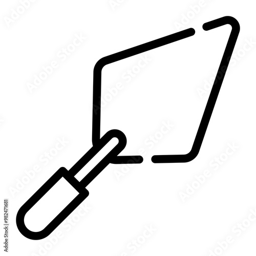 brick trowel line icon