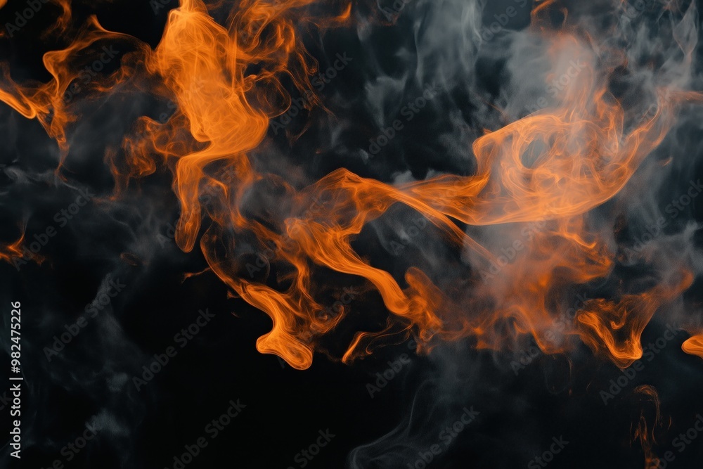 Fototapeta premium fire with black grey smoke