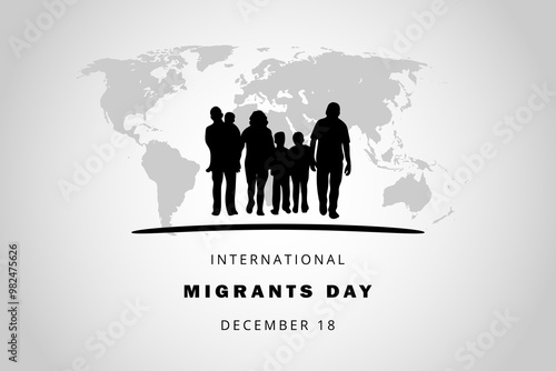 International migrants day, december 18. Poster, social media, banner. Vector illustration