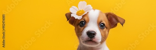 cute little pappy with a flower photo