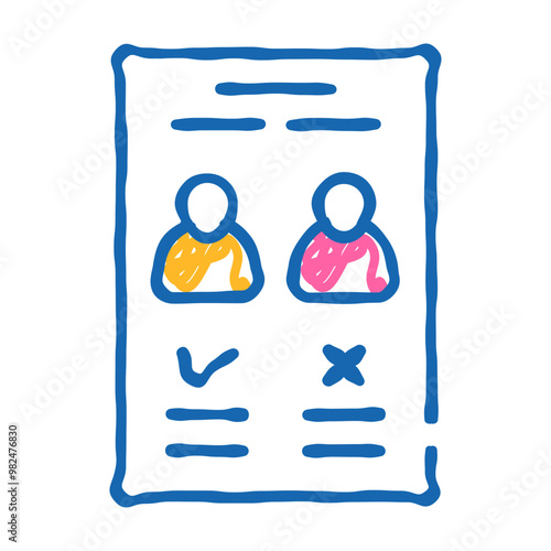 candidate choose ballot doodle icon sketch vector. candidate choose ballot sign. isolated symbol illustration