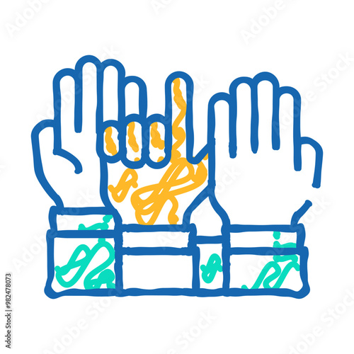 hand voting doodle icon sketch vector. hand voting sign. isolated symbol illustration