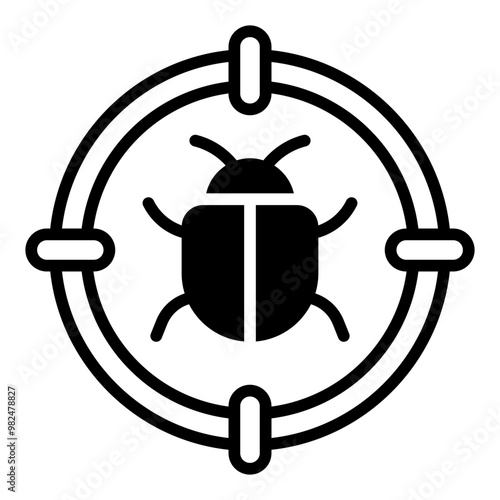 Bug line glyph icon