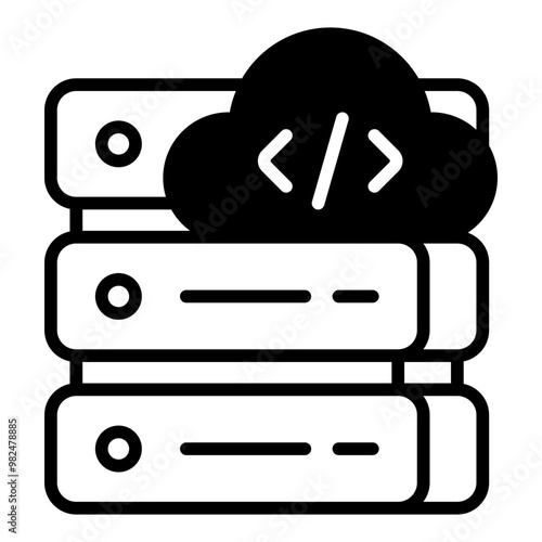 Cloud Server line glyph icon